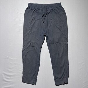 Xirena Cotton Drawstring Pants Womens Medium Faded Black Elastic Waist High Rise